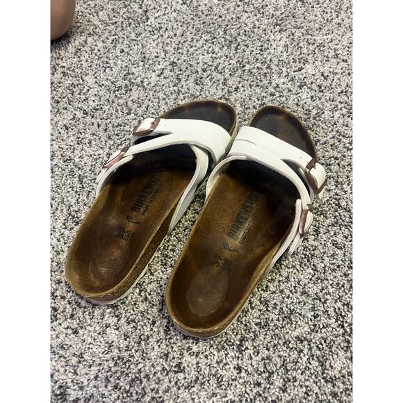 Birkenstock Yao White Strappy Sandal, Women’s 37 Leather‎ Mule Comfort Slip-On - Picture 3 of 9